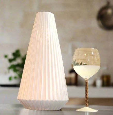 White Ceramic Vase and Wine Glass