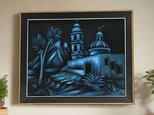 1960s Old Mission | Artist Signed Black Velvet