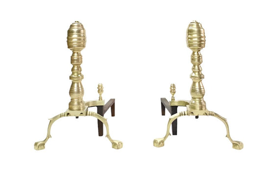 1950s Harvin Co. Brass Andirons