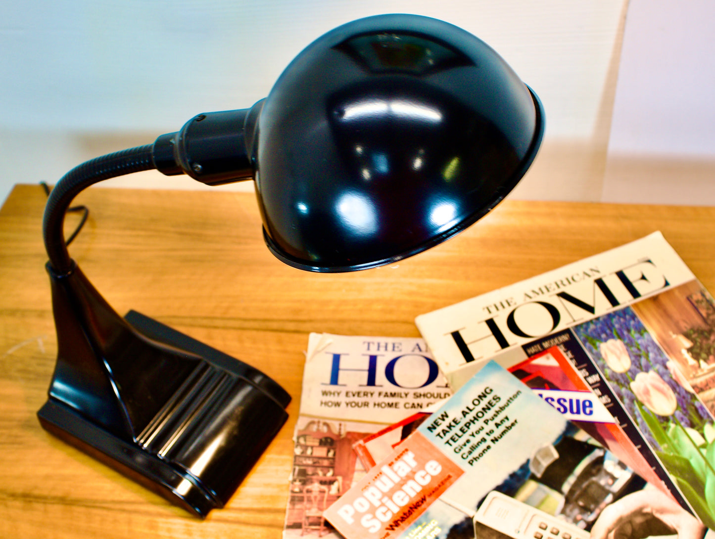 Retro Style Black Gooseneck Desk Lamp