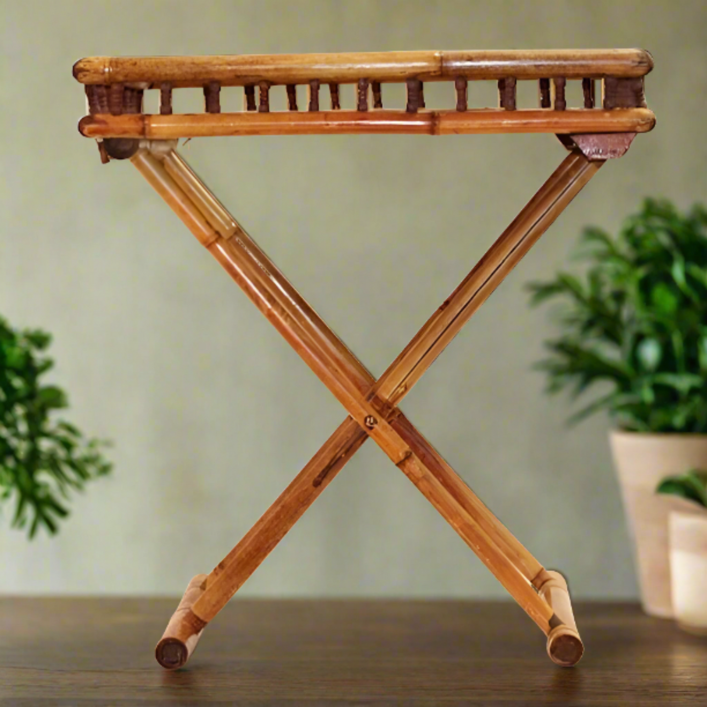 1960s Bamboo Tray Table