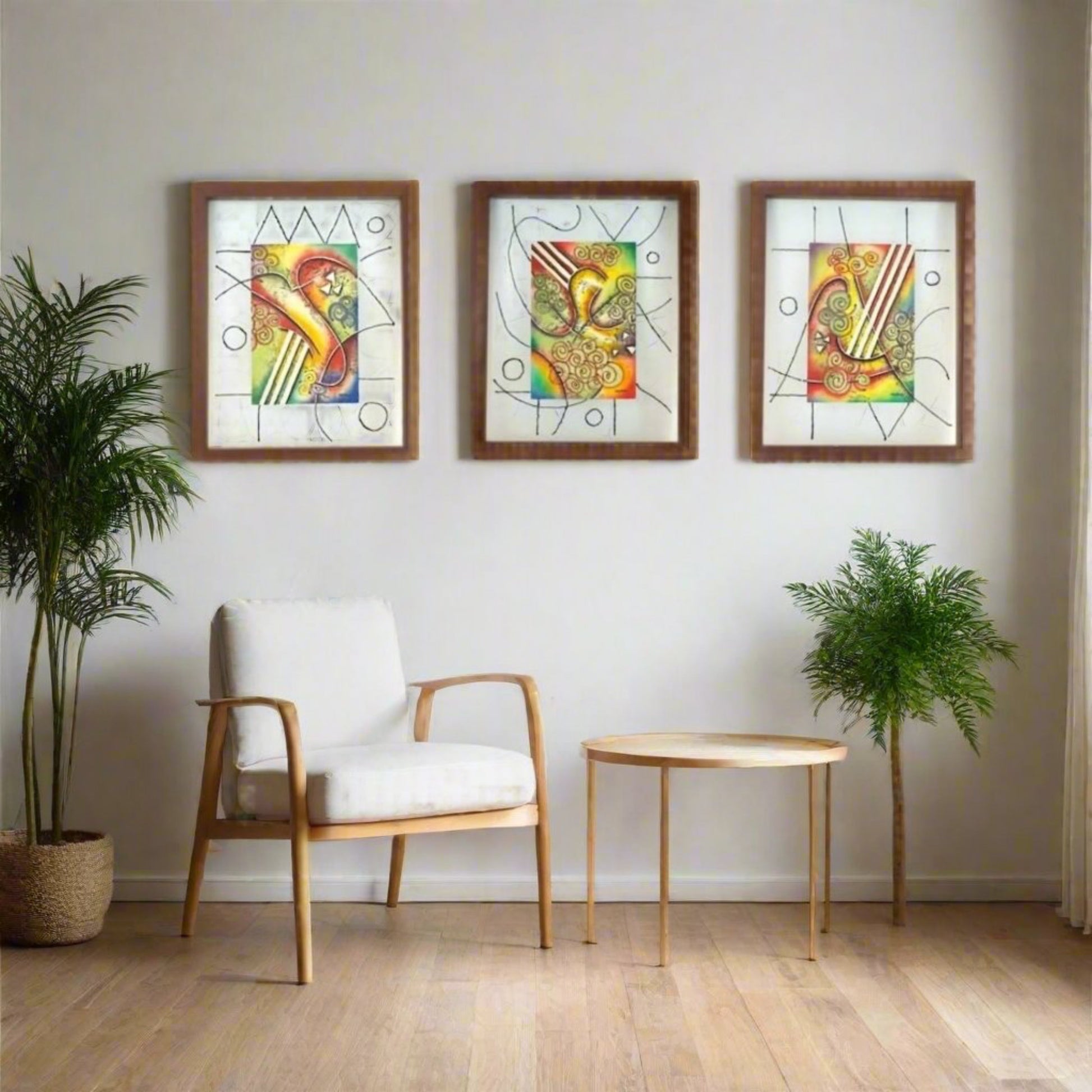 Large Abstract Art on Glass | Series of 3 | | Kaleidoscopics from OffCenterModern