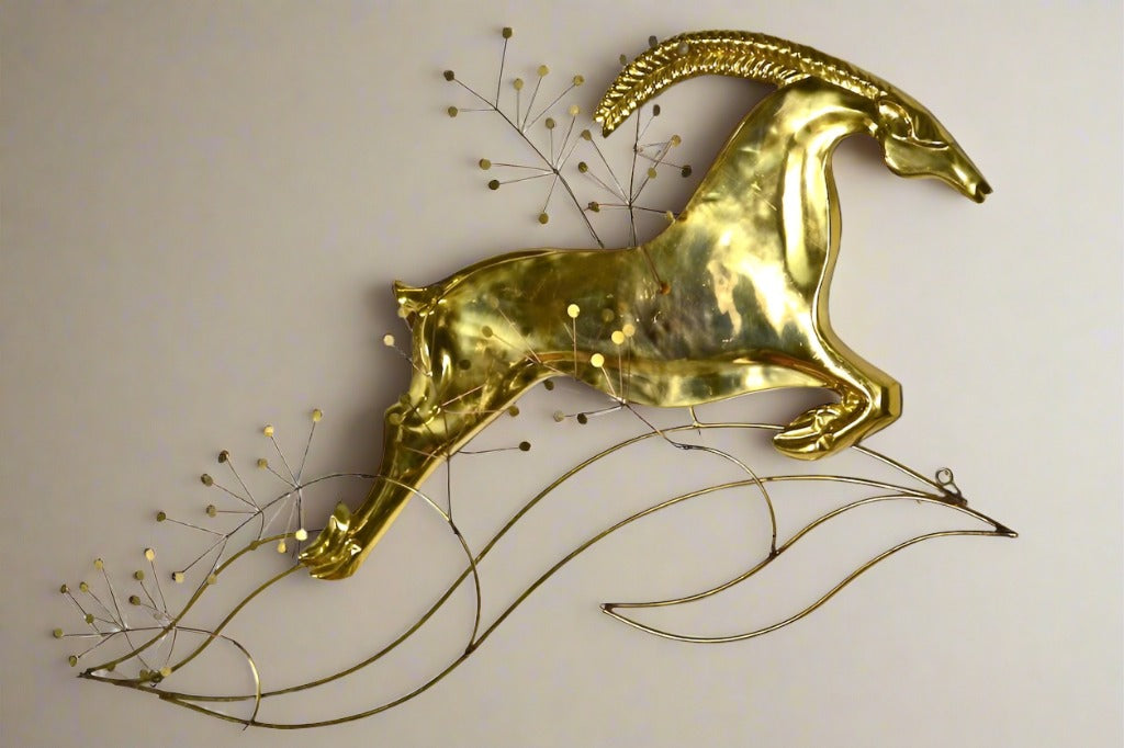 Brass Gazelle Wall Sculpture