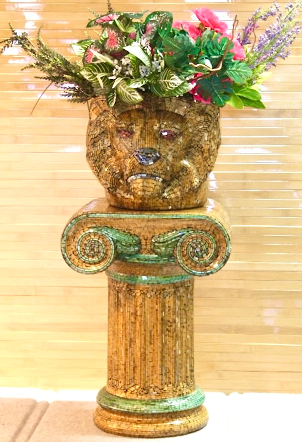 Lion's Head Planter & Column by Jobi