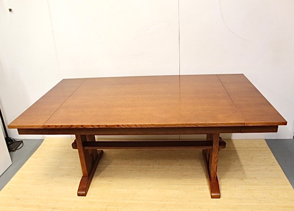 Wood Mission Trestle Dining Table