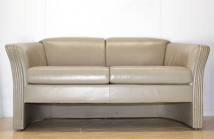 Tan leather  loveseat