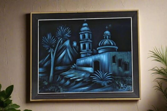 1960s Old Mission | Artist Signed Black Velvet