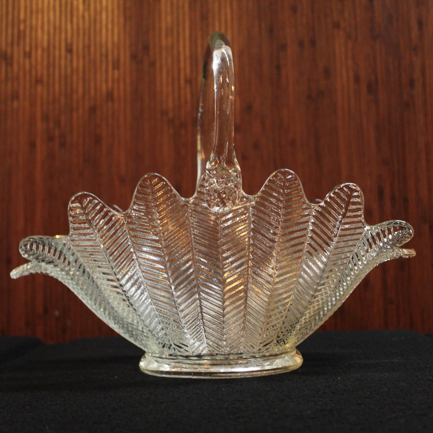 Clear Glass Fruit Basket & Fruit