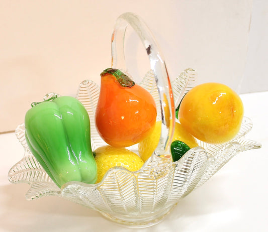 Glass Fruit Basket & Glass Fruit 