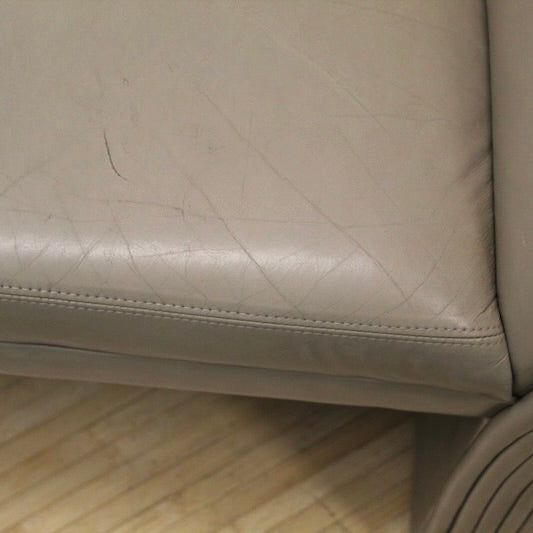 beige leather chair close up on seat