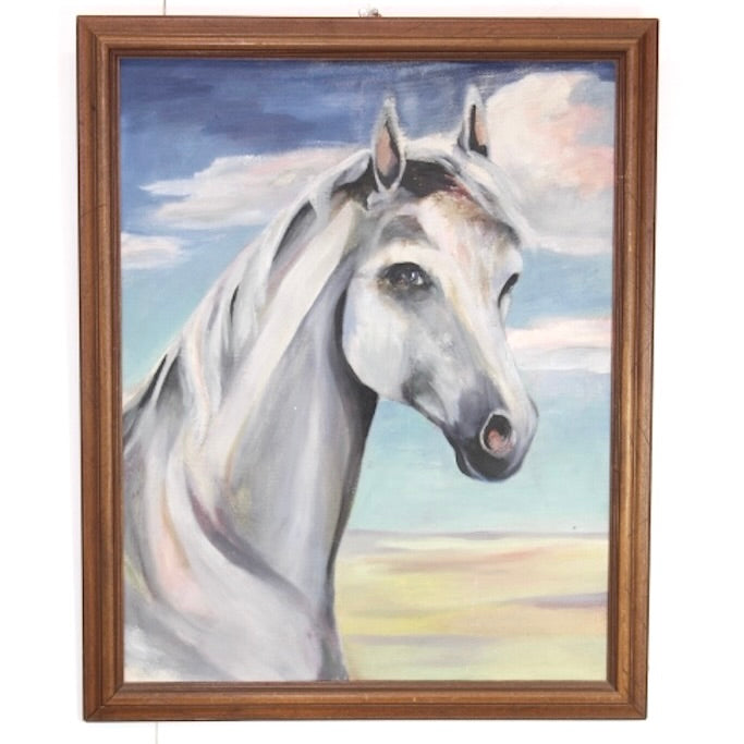 Dapple Grey Horse Painting acrylic on canvas