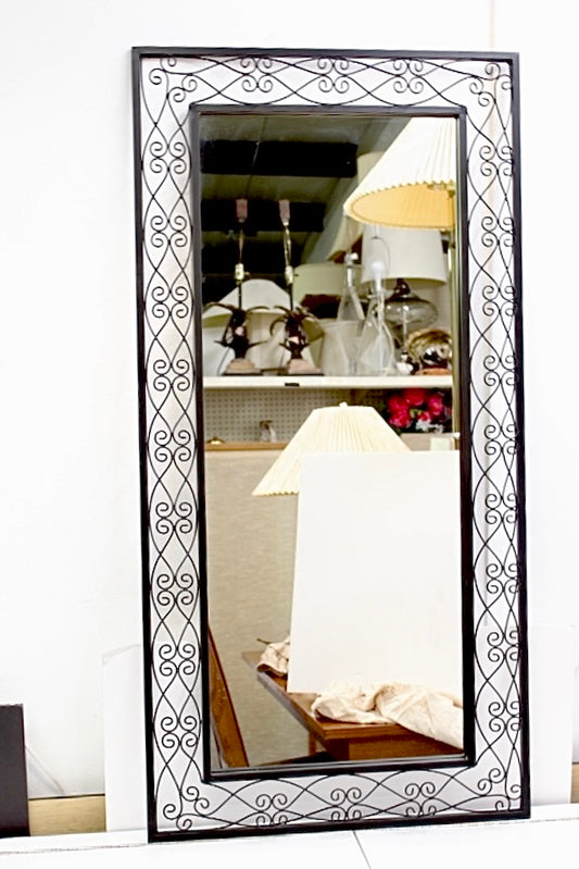 Large Black metal Wall Mirror by Pier One