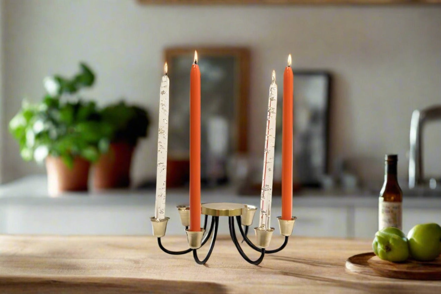 Round Candelabra | Brass & Iron | 6 Arms