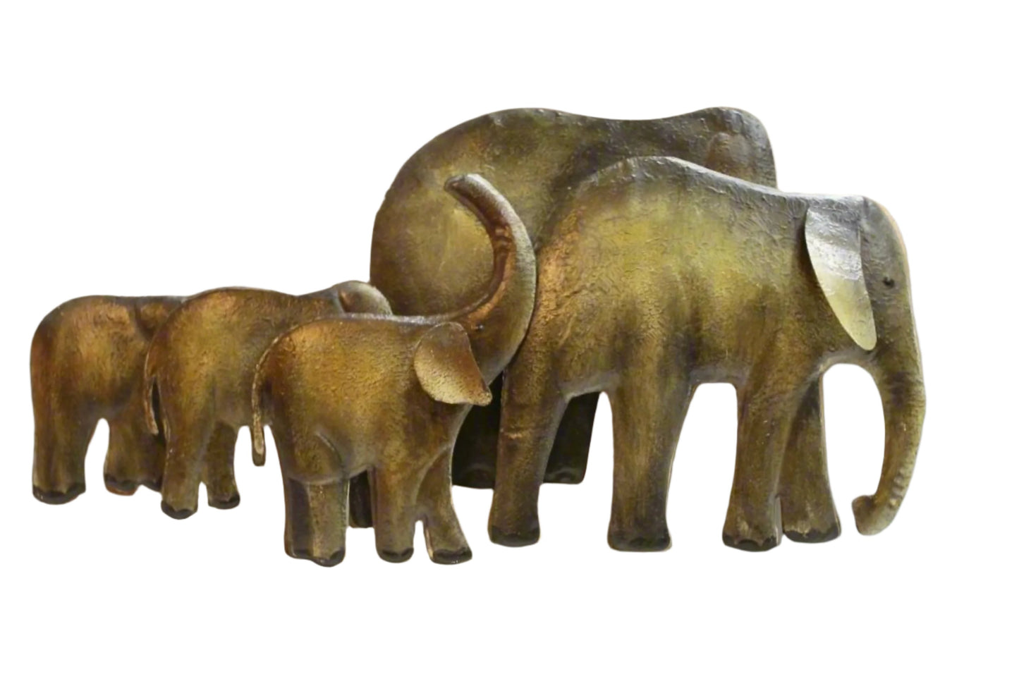 Metal Elephant Family Wall Art