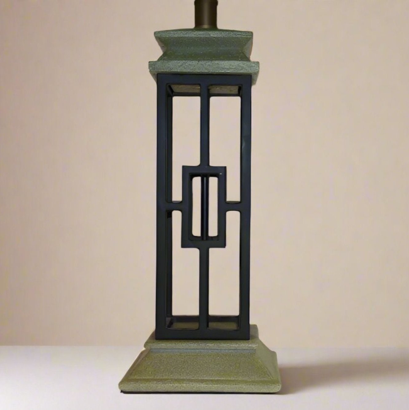 Geometric Mod Wrought Iron Table Lamp