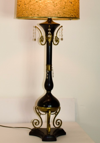 Hollywood Regency Table Lamp Black