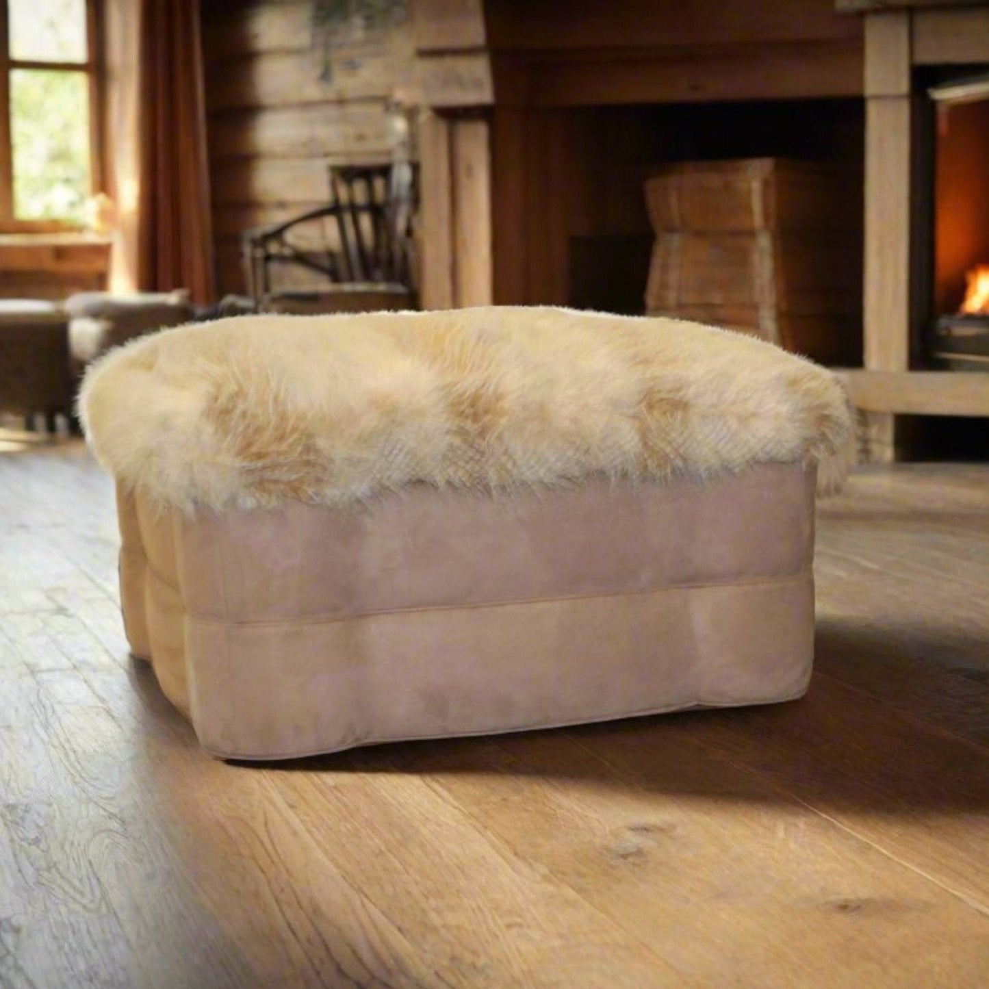 X-large Alpaca Fur Ottoman