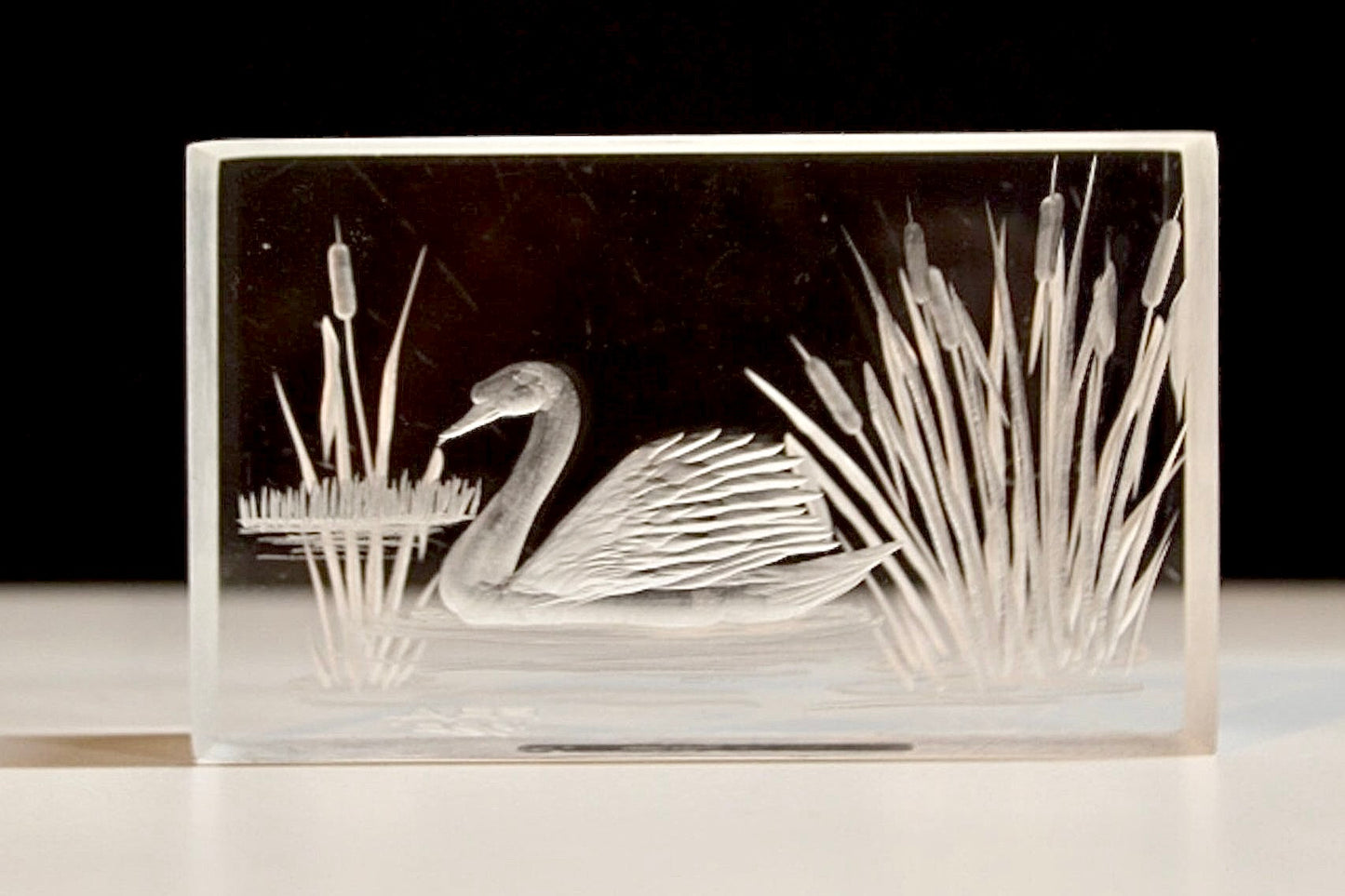 Vintage Lucite Swan Paperweight | Frank R. Albrecht Original