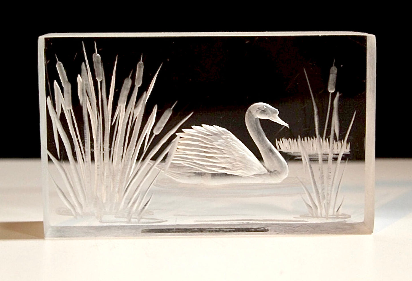 Vintage Lucite Swan Paperweight | Frank R. Albrecht Original