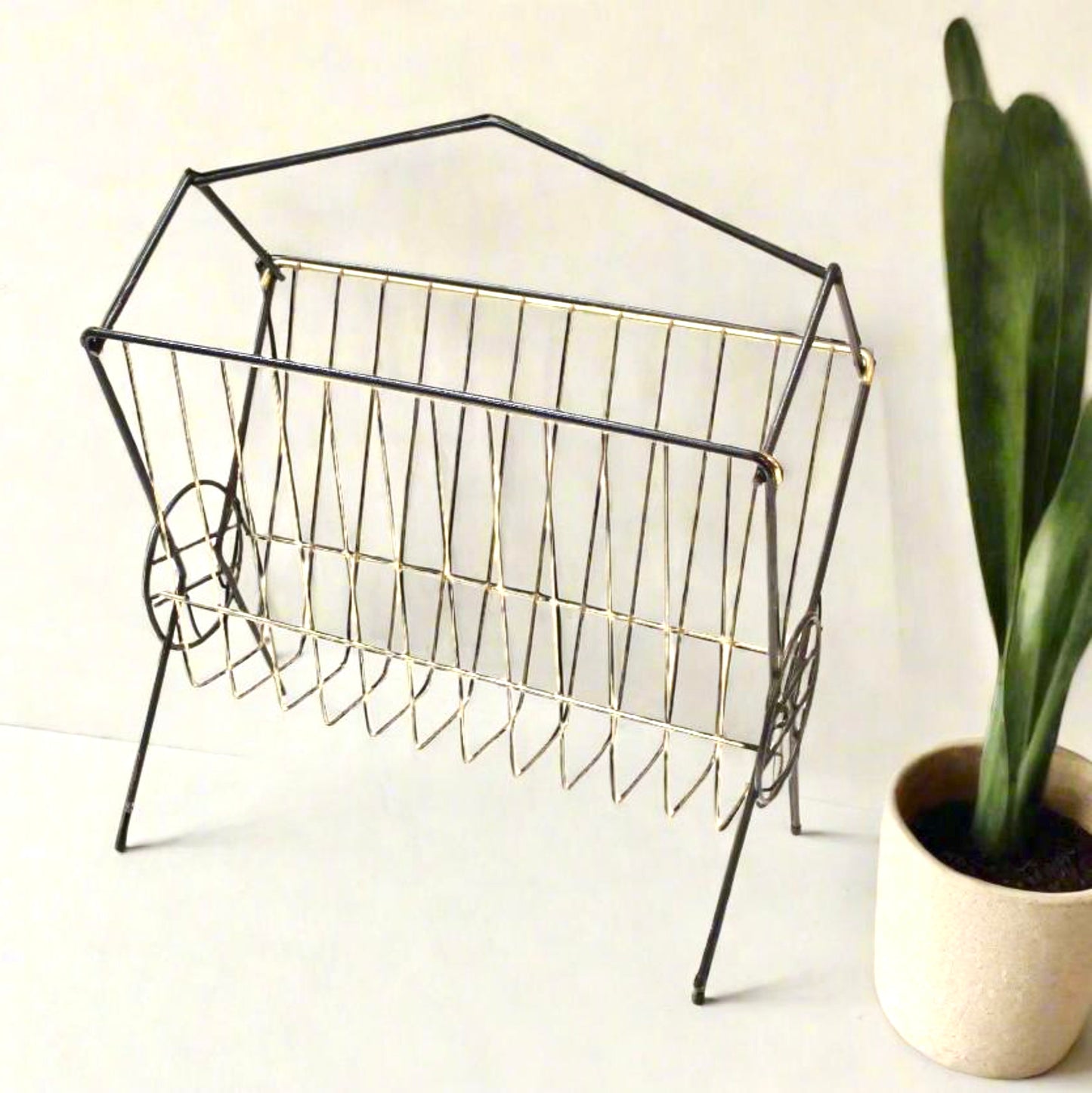 Mid-Century Wire Magazine Rack