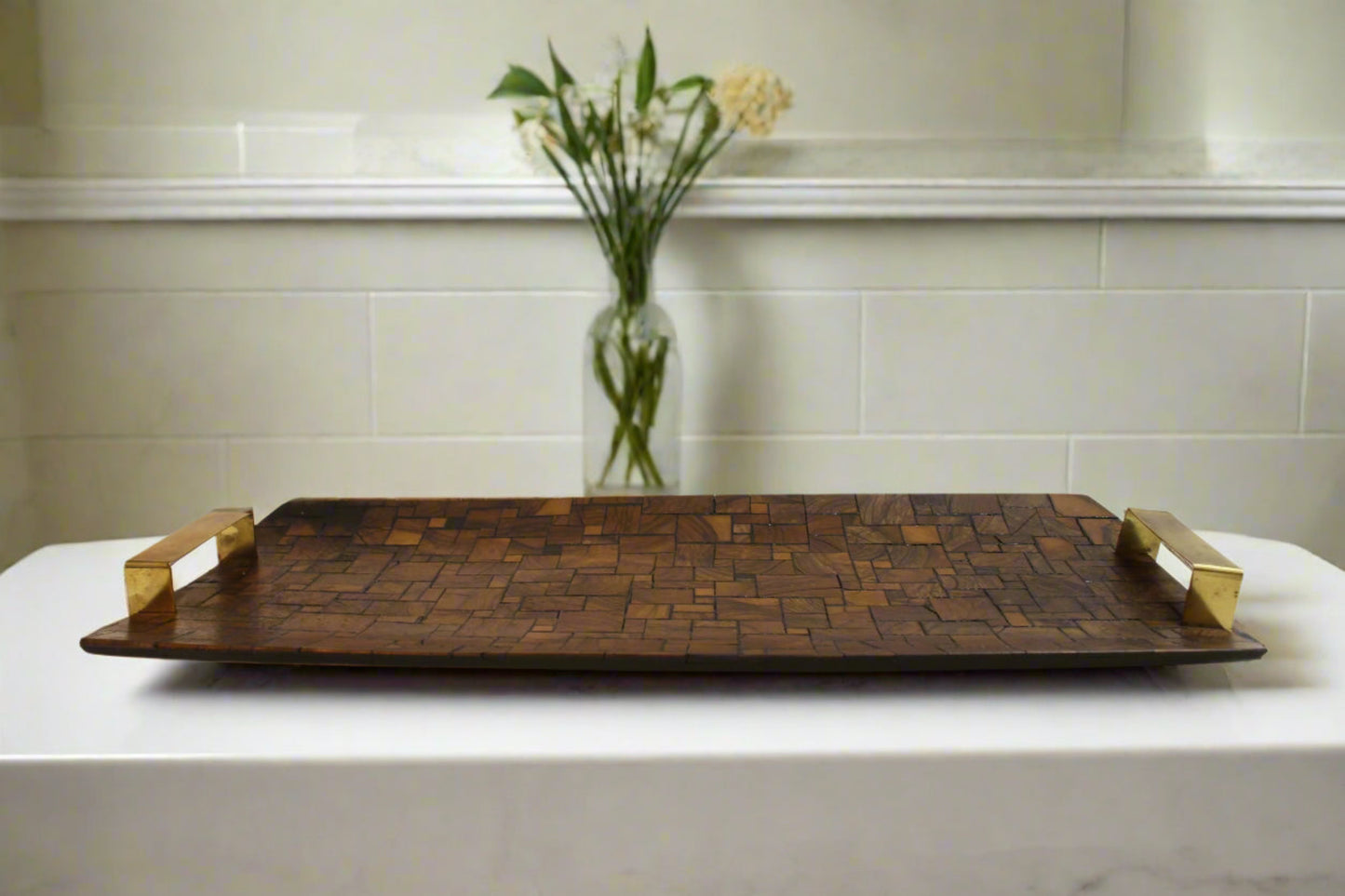 Mosaic Burlwood Decorative Tray