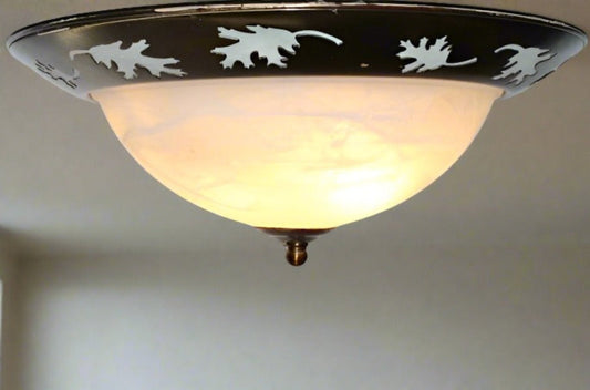 Flush Mount Ceiling Light with Oak Leaf Design around base