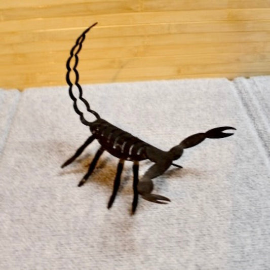 Black Metal Scorpion Silhouette Figurine