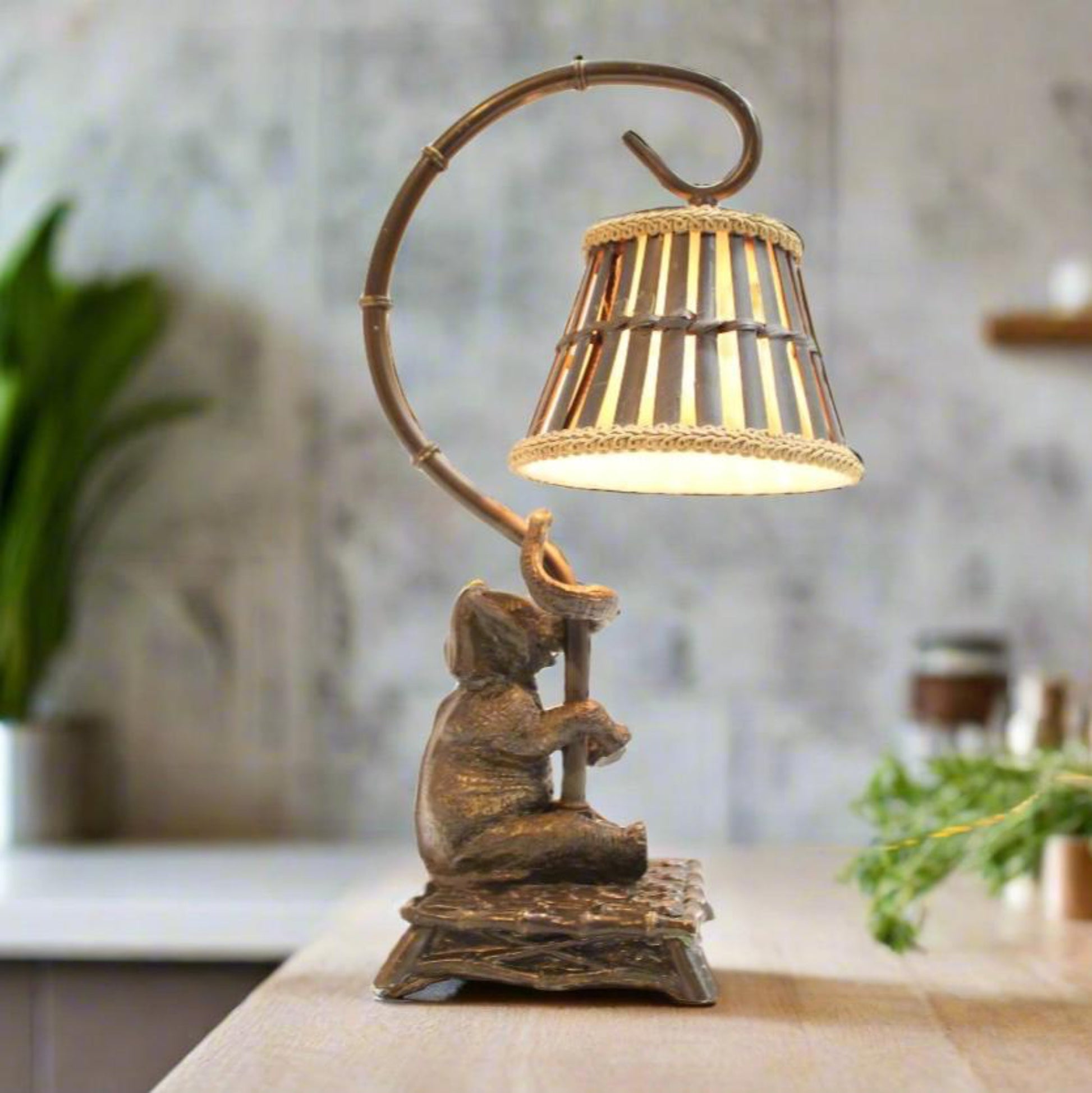 Small Vintage Elephant Table Lamp