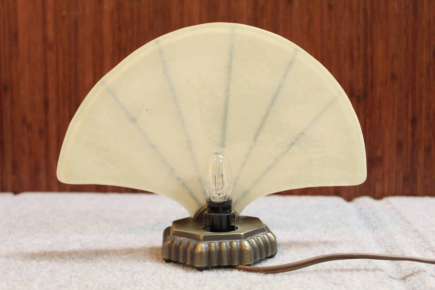 1970s Petite Stained Glass Fan Accent Light