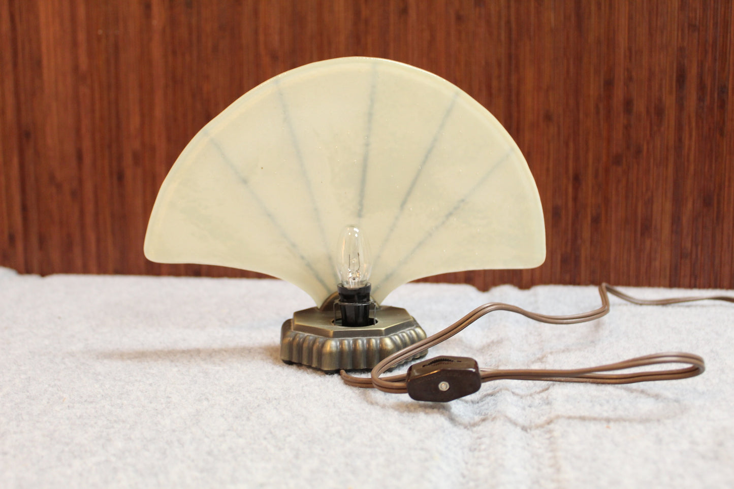 1970s Petite Stained Glass Fan Accent Light