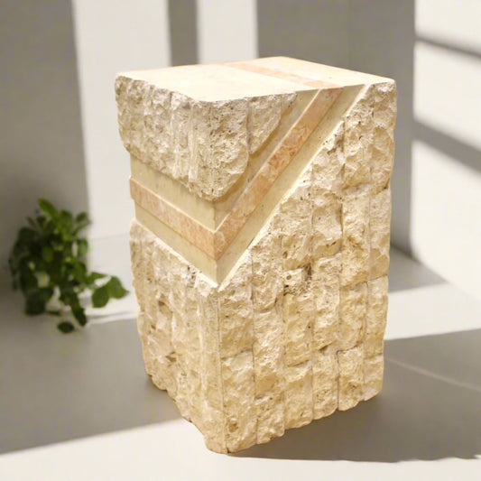 Tessellated Mactan Stone Table Base, Stone Pedestal