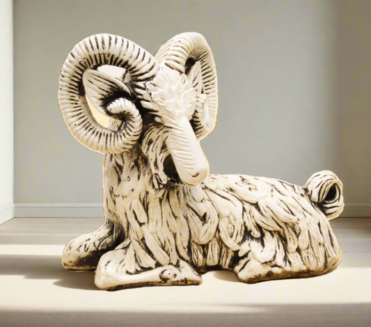 Vintage Neo-Classical Style Ram Sculpture