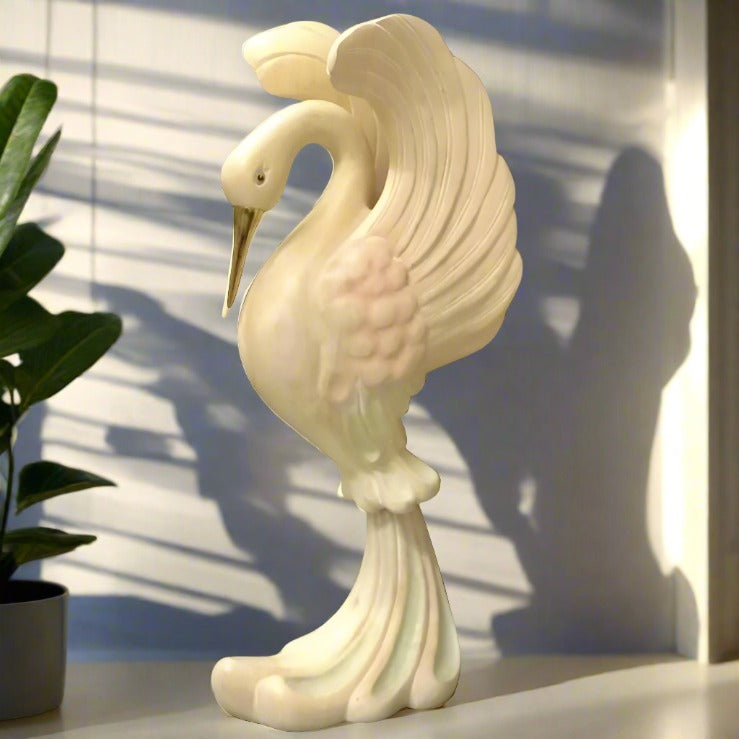 Carved Wood Swan Sculpture