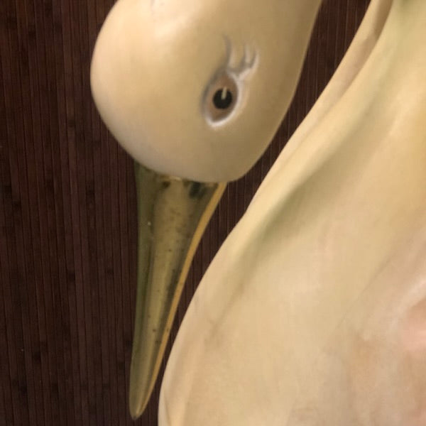 Carved Wood Swan Sculpture