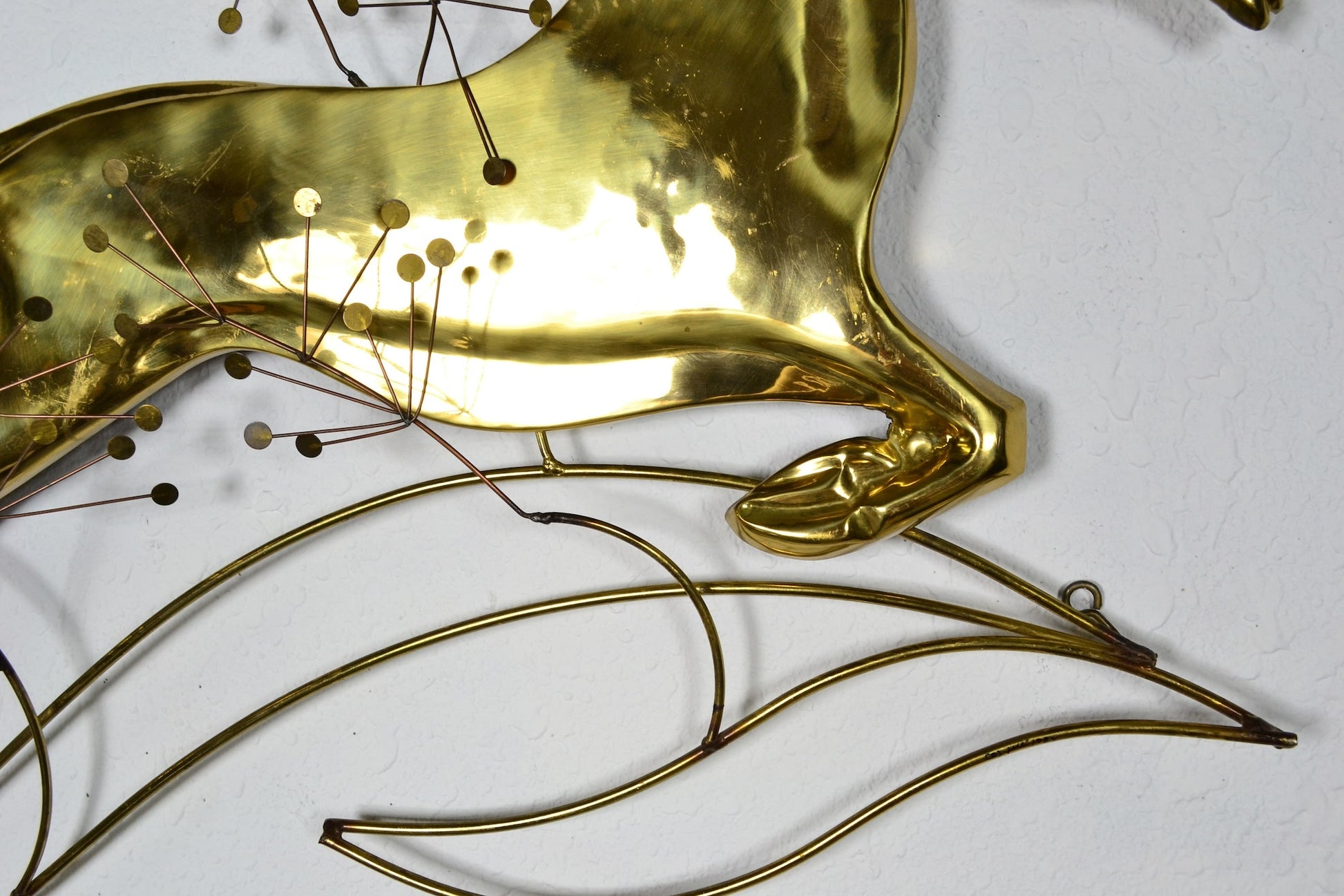 Curtis Jere Brass Gazelle Wall Sculpture