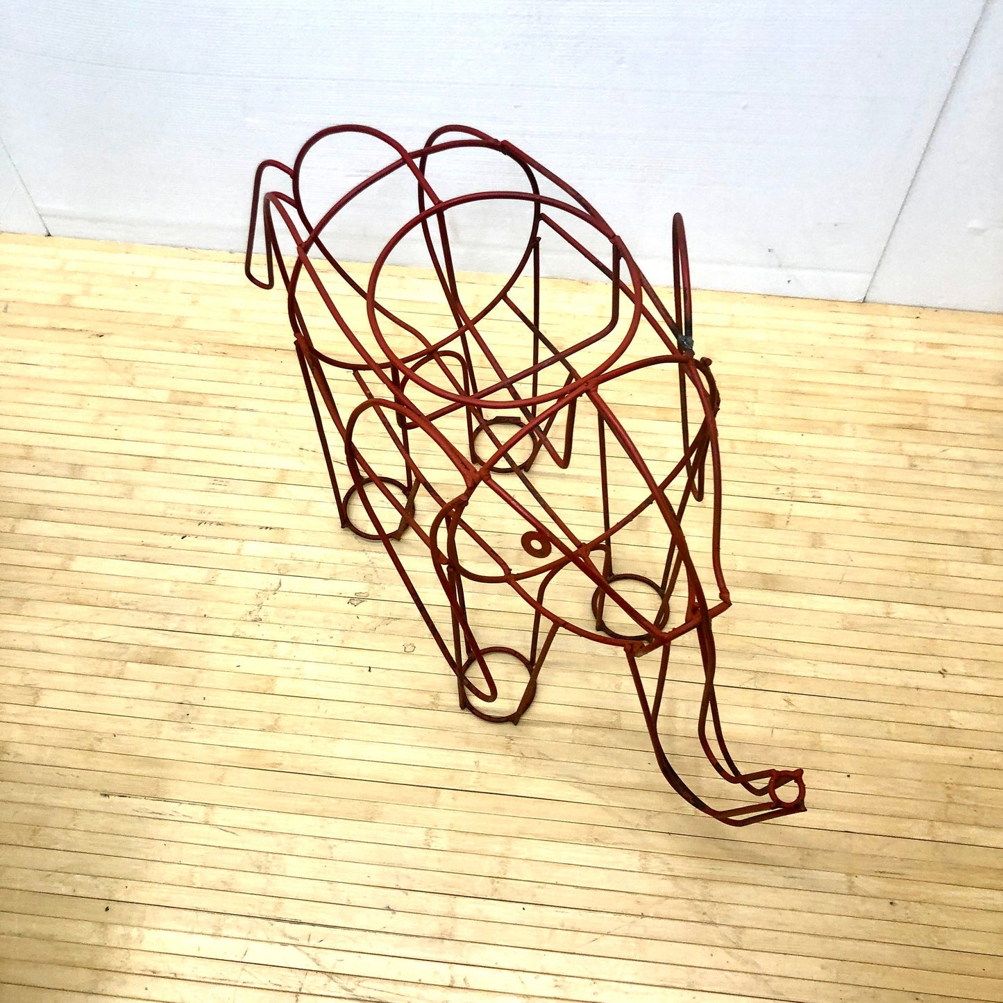 Red Wire Vintage Elephant Planter Sculpture from OffCenterModern