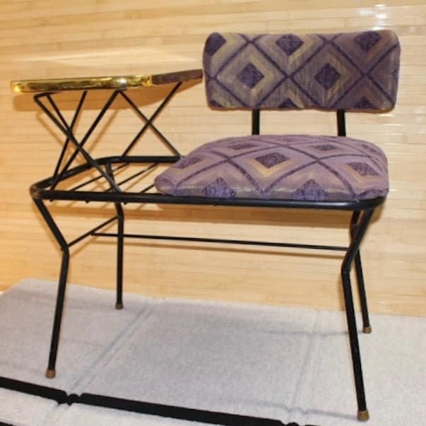 1950s Mid-Century Gossip Bench - OffCenterModern