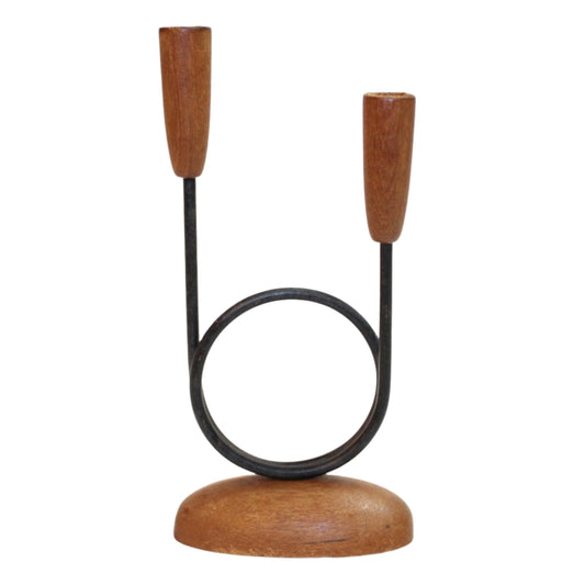 Danish Mid-Century Teak Candle Holder from OffCenterModern