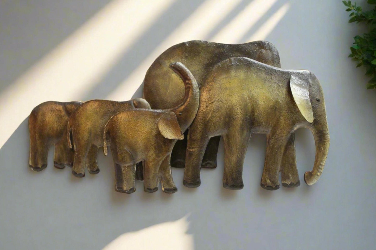 Metal Elephant Family Wall Art