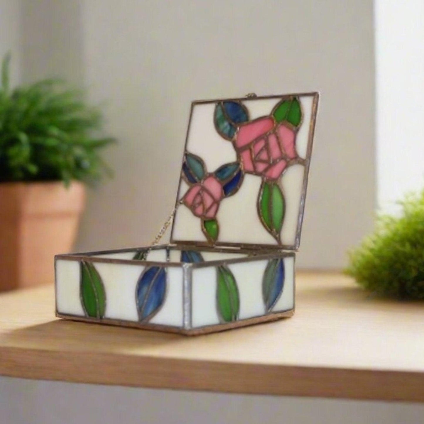 Stained Glass Trinket Box, Jewelry Boxes for Girls