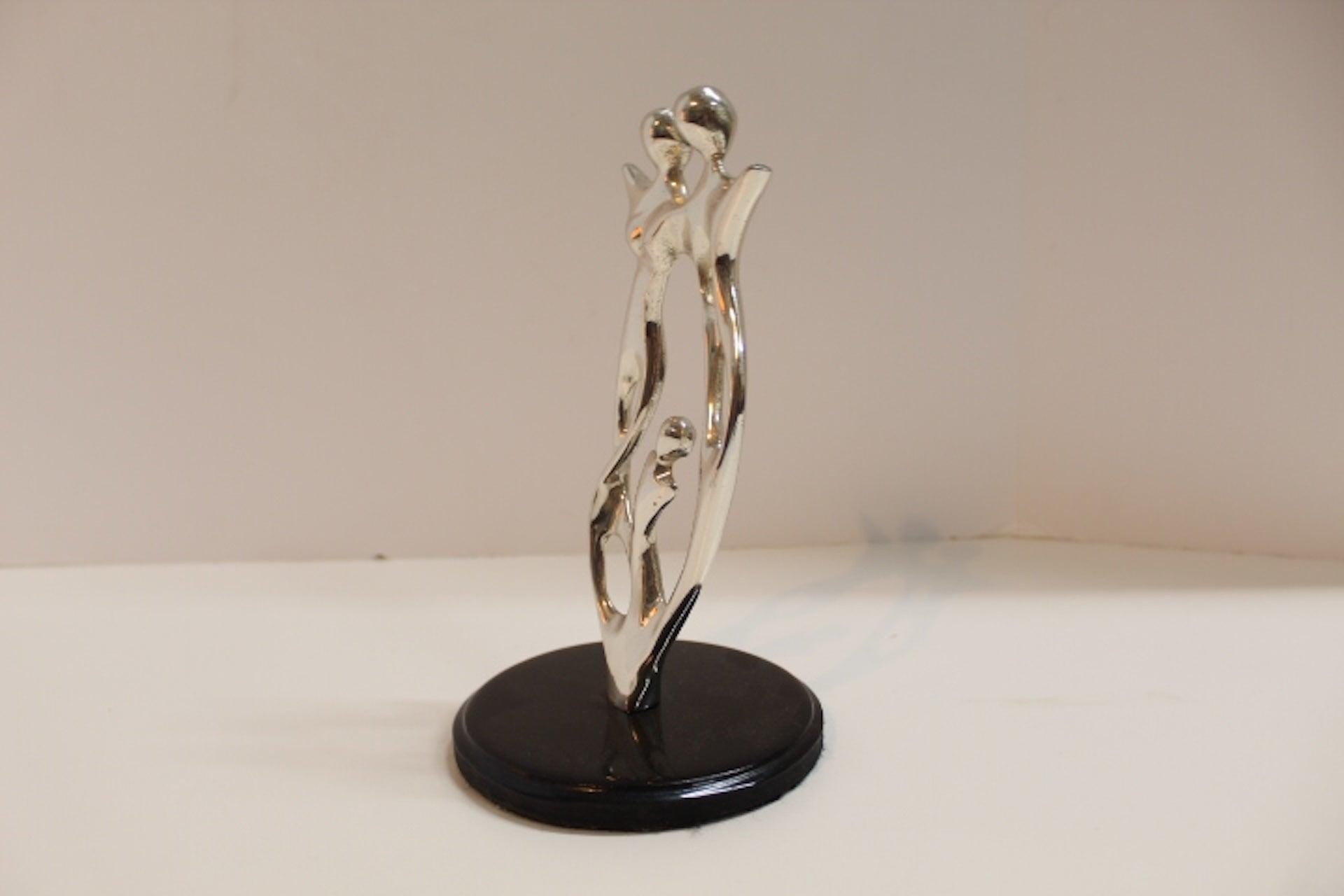 Abstract Family Silver Sculpture