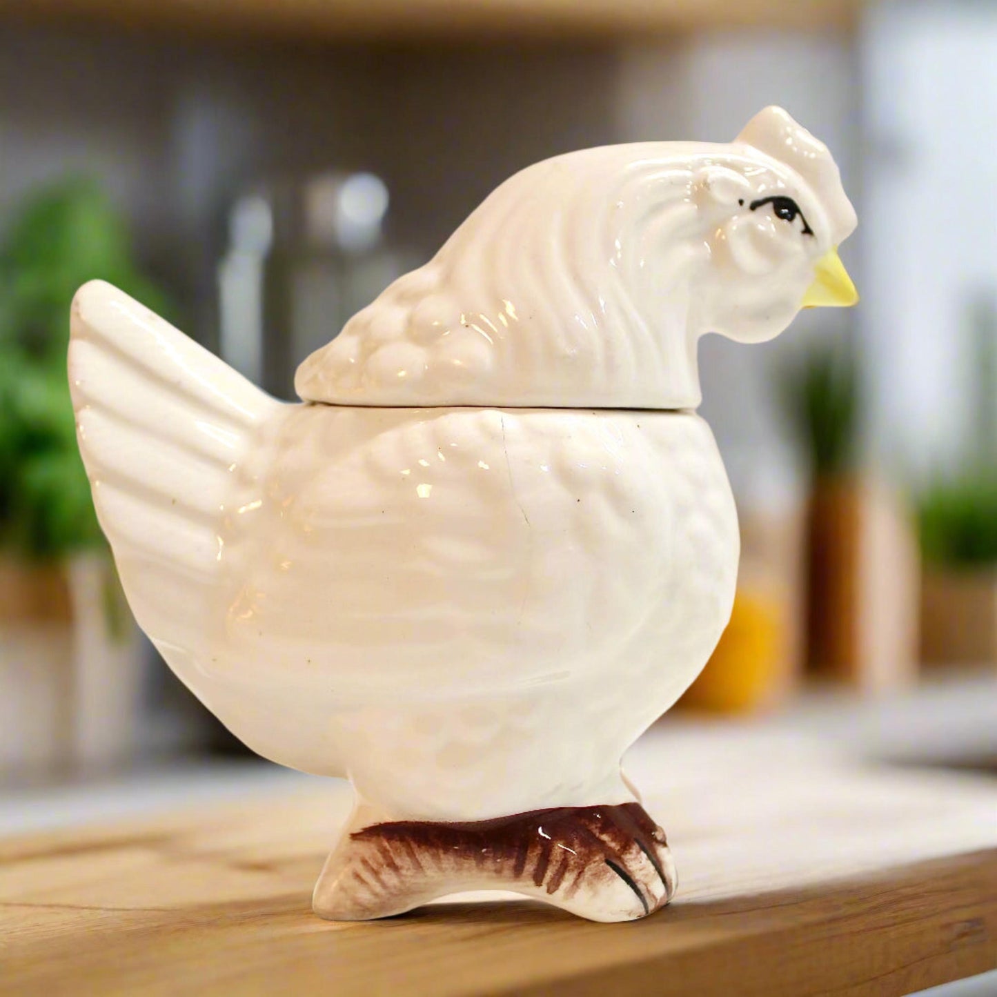 1950s Ceramic Rooster and Hen Condiment Set