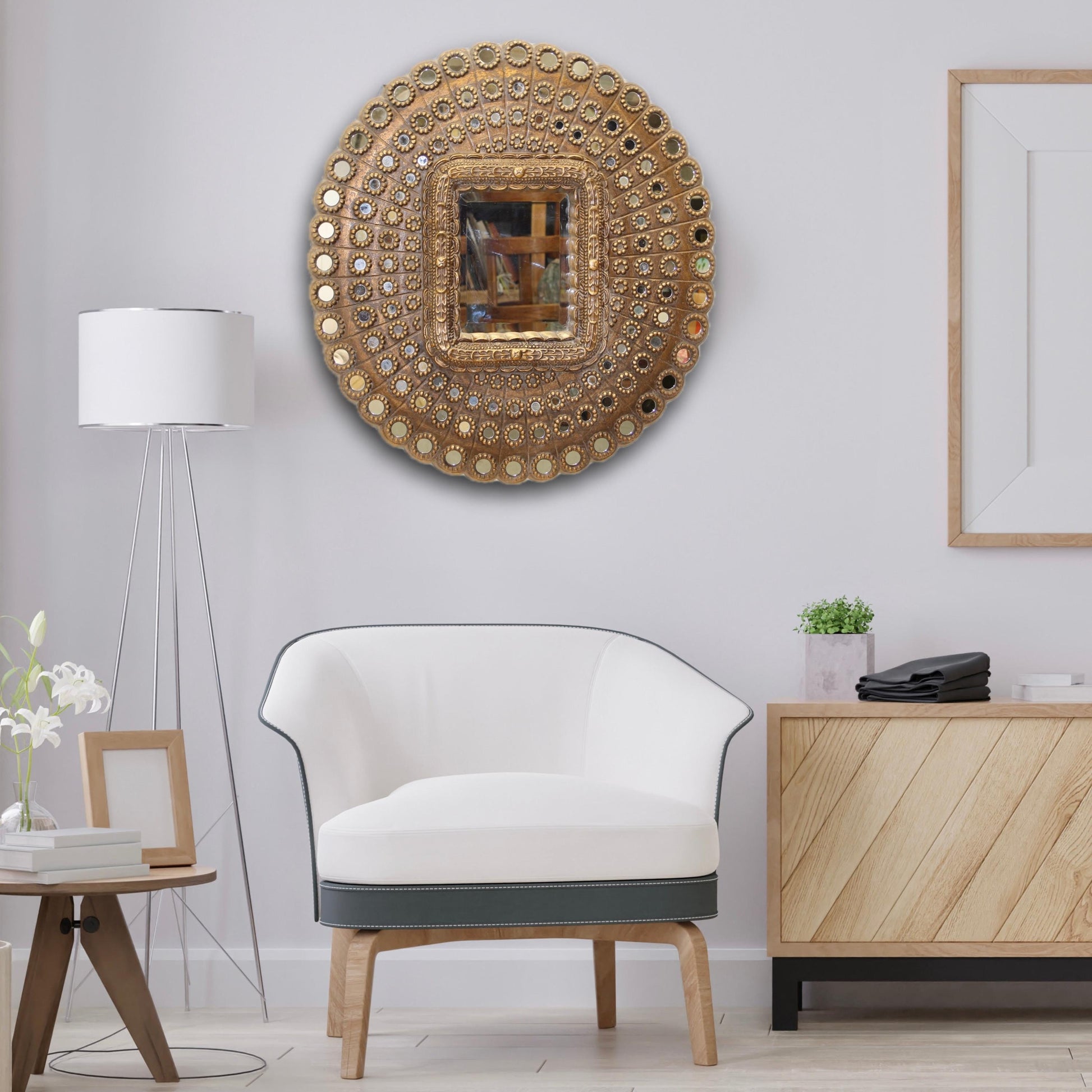 Golden Medallions Peacock Mirror | Pier-1 Imports