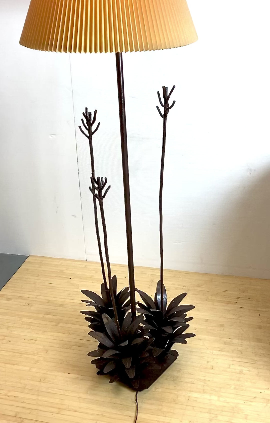 Wrought Iron Cactus Flower Floor Lamp