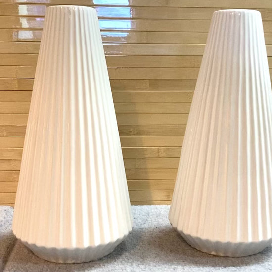 MCM White Ceramic Vases