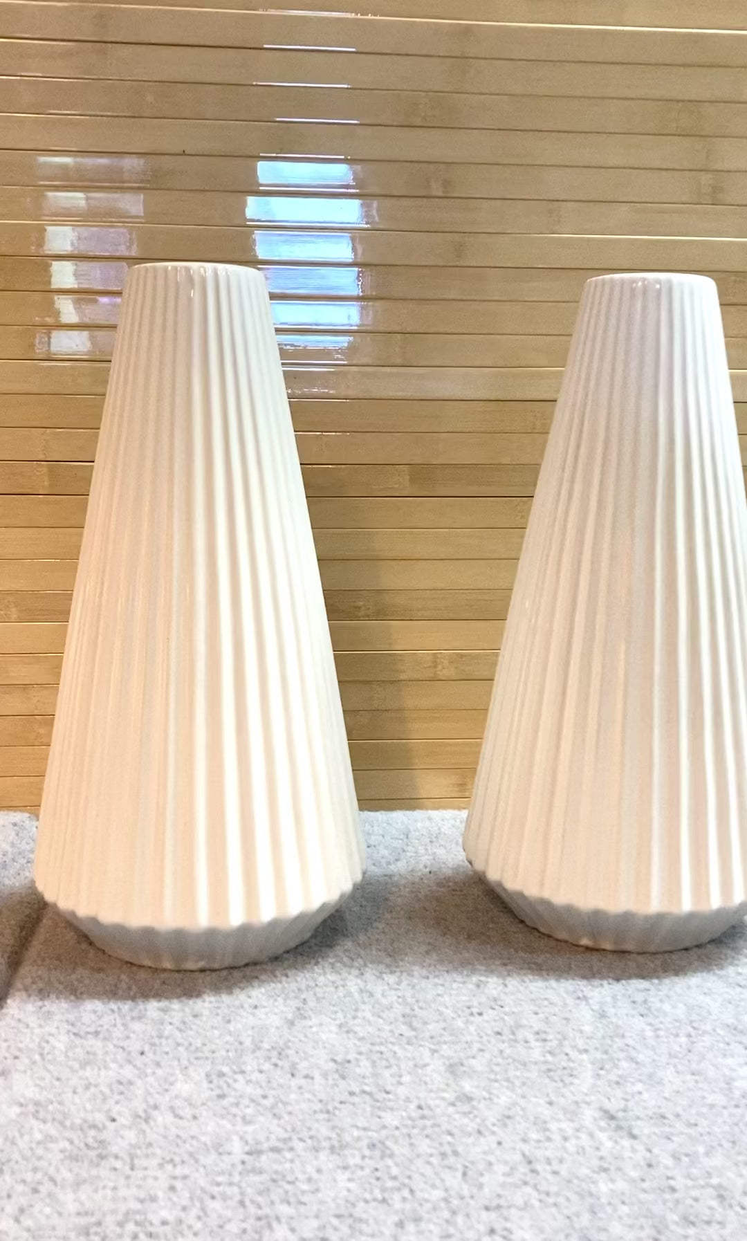 MCM White Ceramic Vases