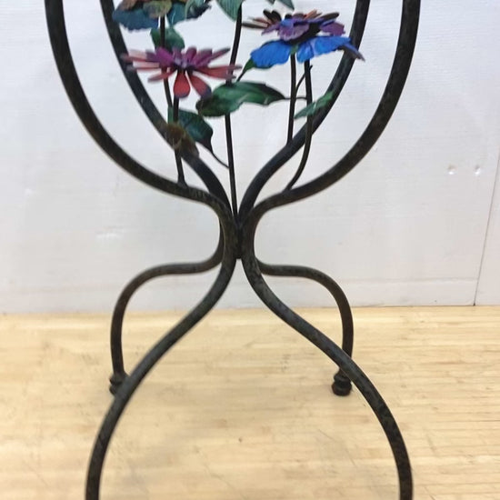 Metal Glass top Accent Table