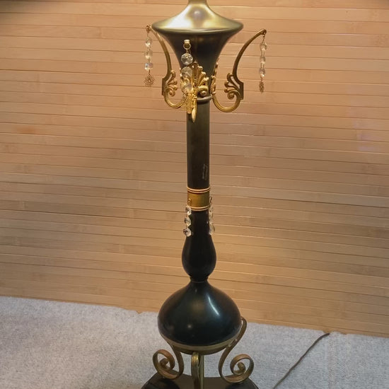 Black Hollywood Regency Table Lamp.