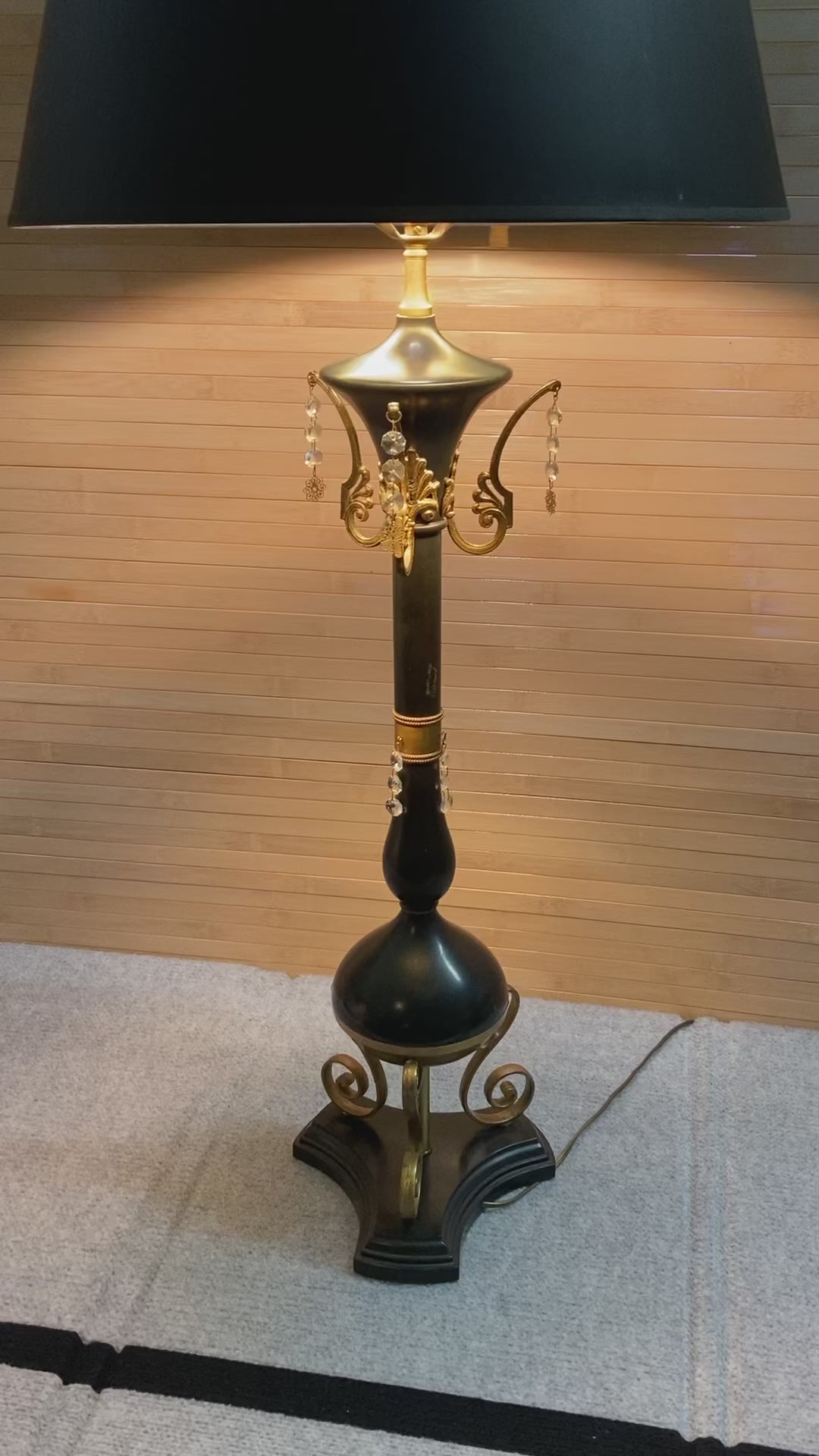 Black Hollywood Regency Table Lamp.