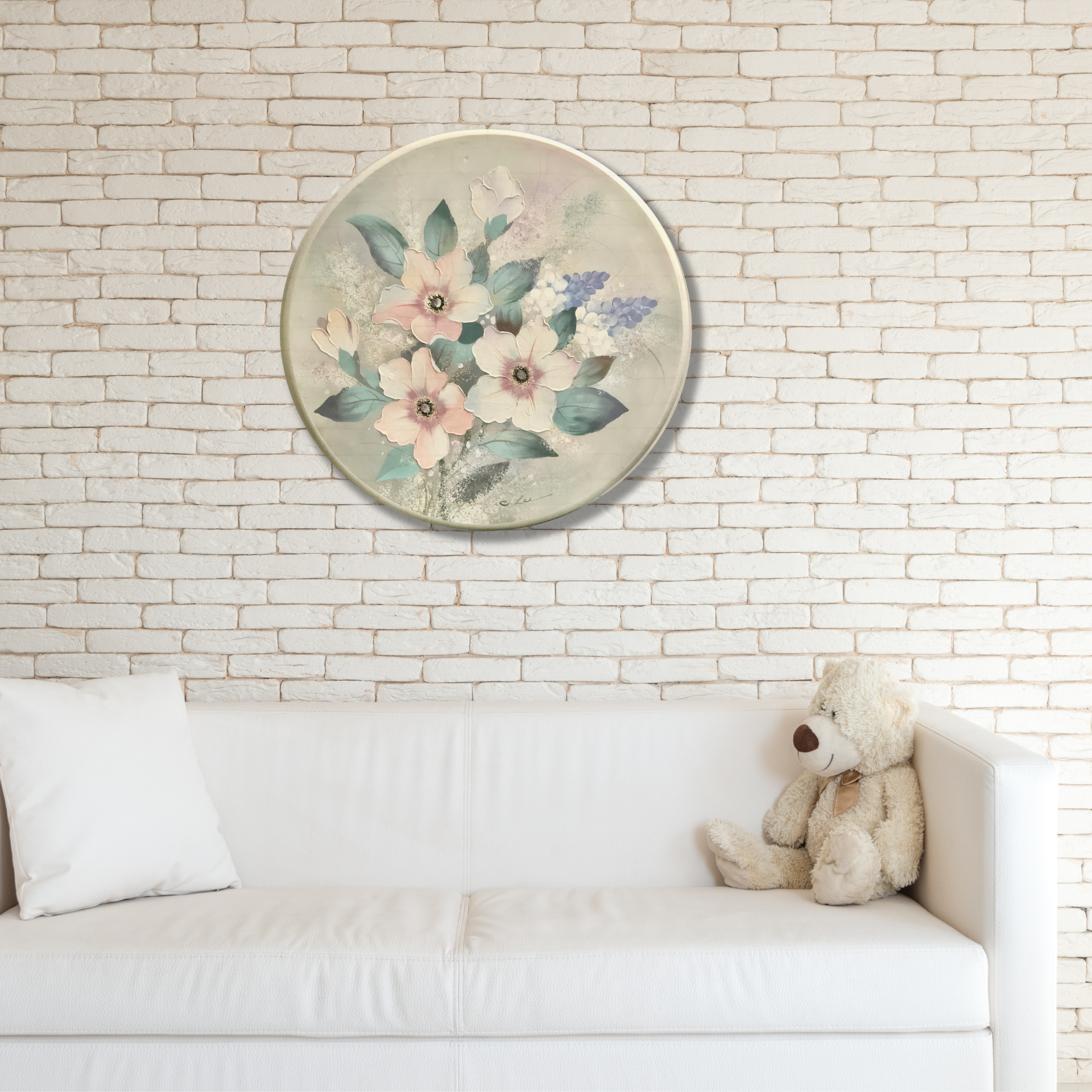 Large Round Canvas Painting